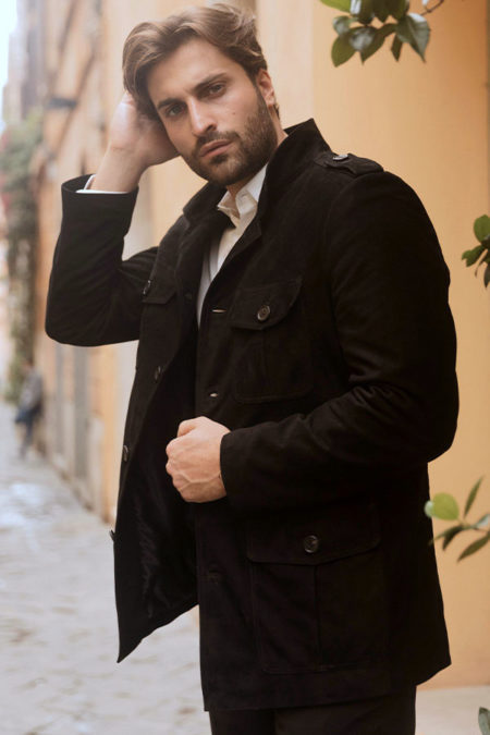 Reporter black coat | Puntopelle| Best leather jackets in Rome